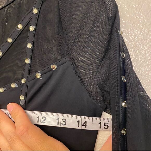 WEISSMAN Elite Dance Costume black caged unitard jumpsuit Intentions MT10574 MA - Picture 8 of 13